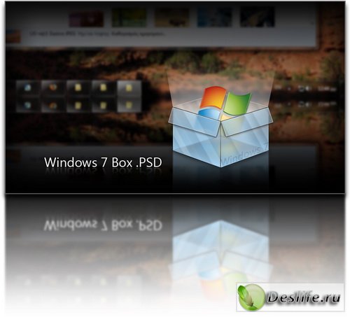 Windows 7 box - PSD исходник