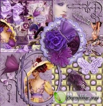 Скрап-набор – Purple Fashion Kit