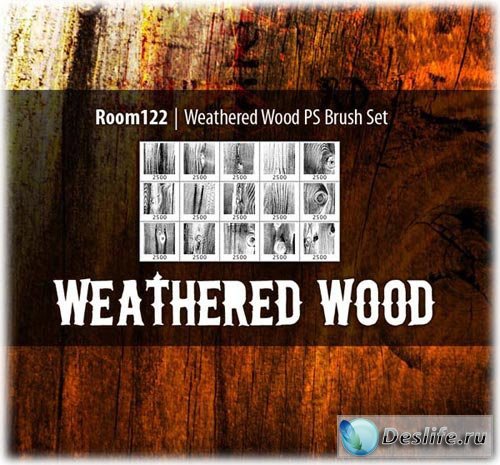 Древесина (Weathered Wood) - Кисти для фотошопа