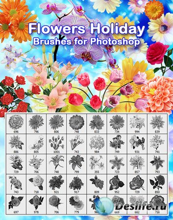 Кисти для фотошопа - Flowers holiday