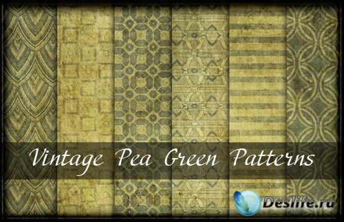 Vintage Pea Green Patterns