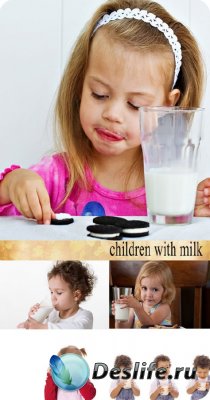 Stock Photo: Children with milk