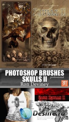 Профессиональные кисти для фотошопа - Черепа и скелеты