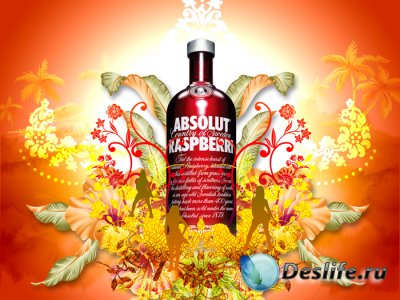 PSD исходник для фотошопа - Водка Абсолют (Absolut Vodka)