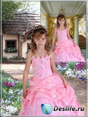 Костюмы для фотошопа - Девочка в розовом платье