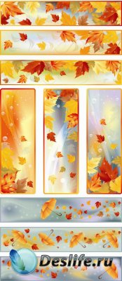 Autumn Leaves Banners Vector