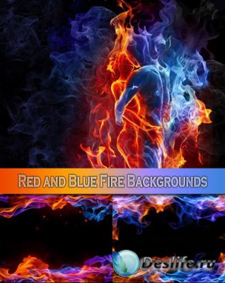 Red and Blue Fire Backgrounds - Stock Photos