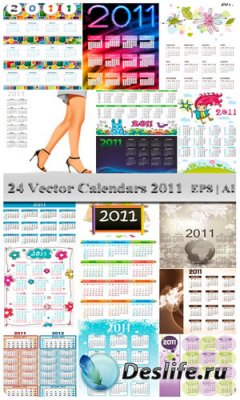 Набор календарей для фотошопа на 2011 год