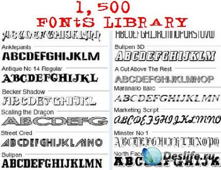 1.500 Fonts Library - Каталог шрифтов