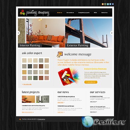 Painting Palette Free Website Template