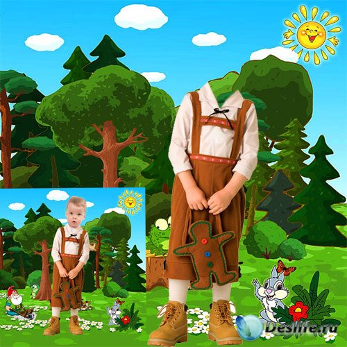 Детский костюм для фотошопа - В лесу