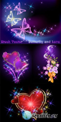 Stock Vector - Butterfly and Love