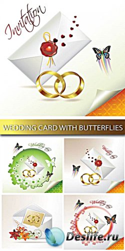   - Wedding card with butterflies