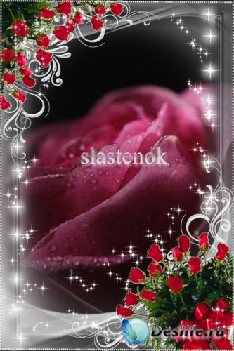 Рамка для фотошопа - Серебром блестят лезвия розы