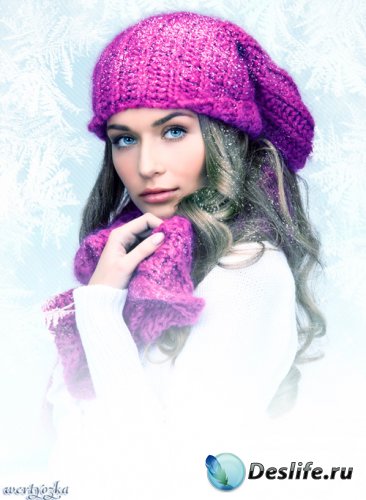 Зимний женский костюм - Девушка в снежинках