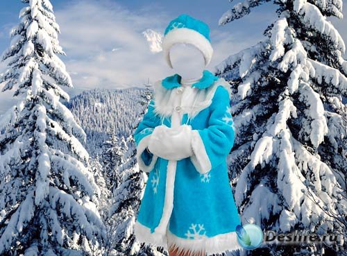 Костюм для фотошопа - Снегурочка в лесу