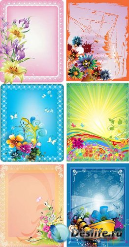 6     /  6 Vector flowers frame