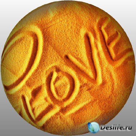 ФУТАЖ - Песочный вращающийся шар с надписью Love