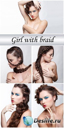 The girl with a braid /    - photo stok