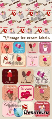 Vintage ice cream labels /     - Vector stock