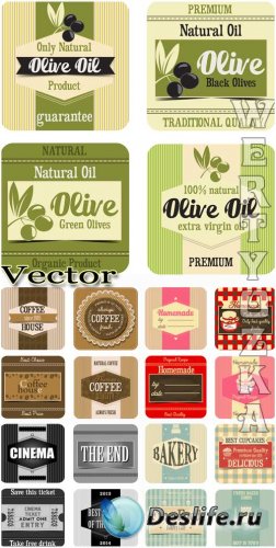 Продуктовые этикетки - векторный клипарт / Food labels - vector clipart