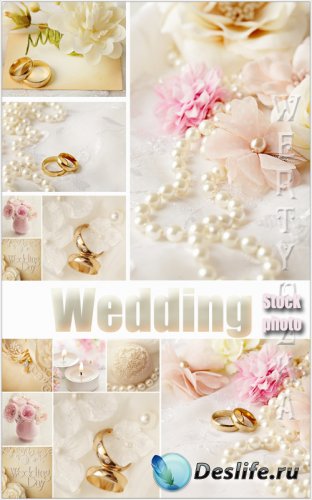  / Wedding collage with roses and wedding rings - Raster c ...
