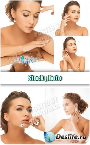    / Girl with jewelry - Raster clipart