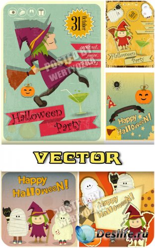     / Halloween in vintage style - vector stock