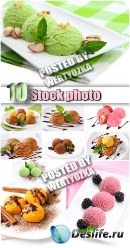 Мороженое, сорта мороженого, сладкое лакомство / Ice cream - stock photos