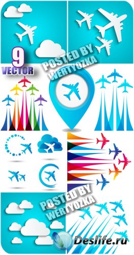    / Aircraft and clouds - Stock vector