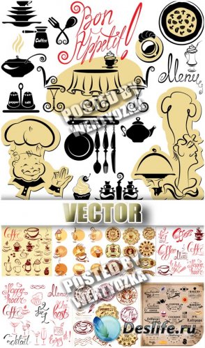 ,   / Coffee, food labels - vector stock