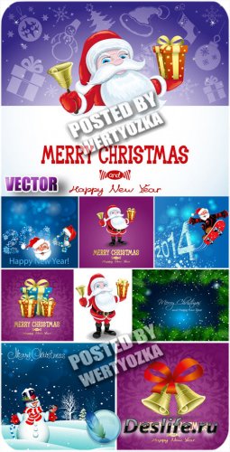     / Santa Claus with gifts - vector stock
