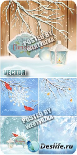 ,   / Christmas, winter landscapes - stock vector