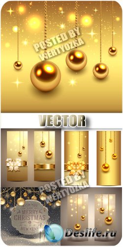    / Golden Christmas balls - vector stock