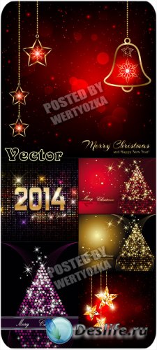    / Sparkling new year trees - stock vector