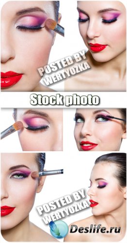  ,   / Beautiful makeup , stylish girl - stock photos