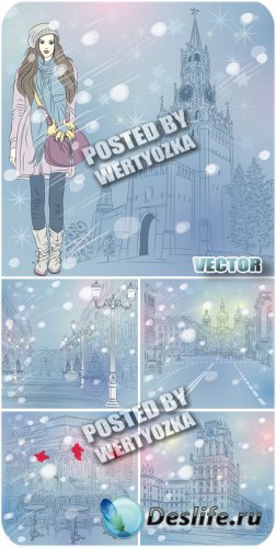   / Winter city - vector stock