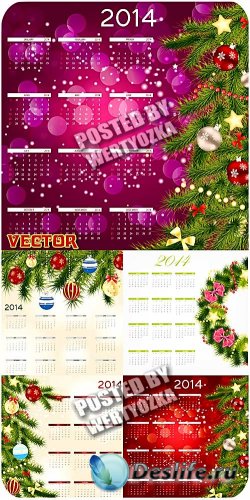   2014    / New Year calendar 2014 - stock vector