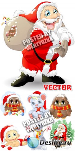     / Santa Claus with gifts - vector stock