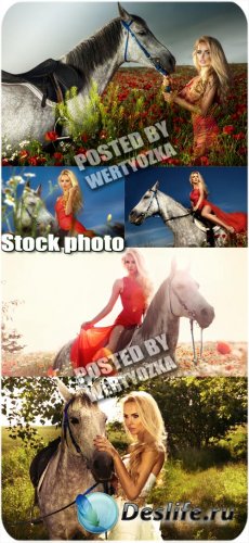    / Girl and horse - stock photos