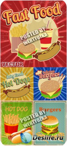   ,   / Burgers and hot dogs, fast food - stoc ...