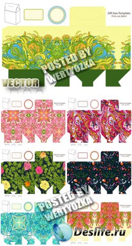       / Layouts for boxes with floral patterns - vector