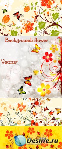 Цветочные фоны в Векторе с цветами