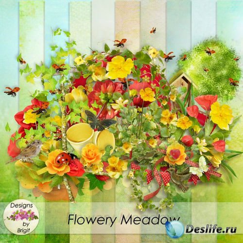 Цветочный летний скрап-комплект - Цветочный луг