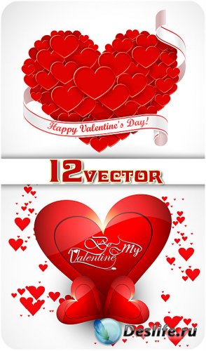 14 февраля, день святого Валентина, сердечки - вектор