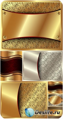 Золотые векторные фоны с узорами