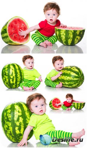     -   / Small child with watermelon