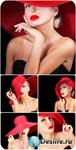     / Girl in a red hat - Stock Photo