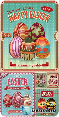 ,      / Easter, vintage easter eggs vector