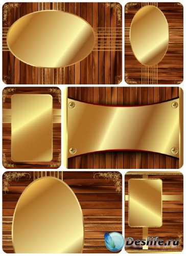     ,   / Wooden background with golden elements